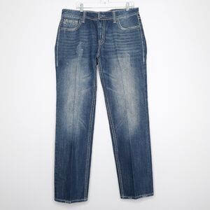 Rock & Roll Mens Jeans Size 36x34 Double Barrell Straight Relaxed Straight Leg